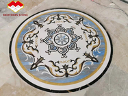 O mármore redondo Waterjet da flor natural telha o tapete do medalhão