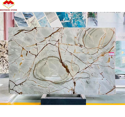 Quartzite de Roma Azul Larga Laje Adequada para Parede Interior de Hotel e Cozinha