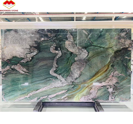 Piso de mármore de calcite moderno Bata Esmeralda Verde Quartzite Chapa para painel de parede de hotel