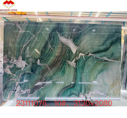 Piso de mármore de calcite moderno Bata Esmeralda Verde Quartzite Chapa para painel de parede de hotel