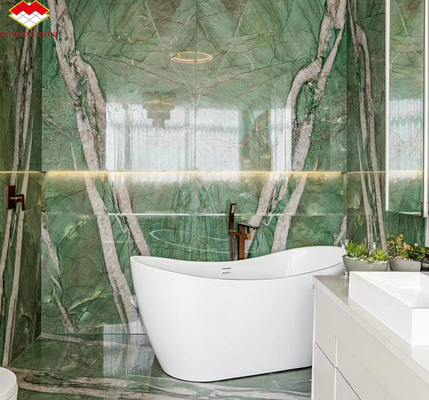 Piso de mármore de calcite moderno Bata Esmeralda Verde Quartzite Chapa para painel de parede de hotel