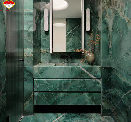 Piso de mármore de calcite moderno Bata Esmeralda Verde Quartzite Chapa para painel de parede de hotel