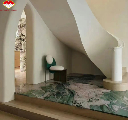 Piso de mármore de calcite moderno Bata Esmeralda Verde Quartzite Chapa para painel de parede de hotel