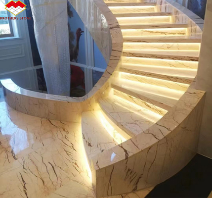 Pisos e escadas interiores Solfitel ouro mármore grande laje em estilo natural moderno