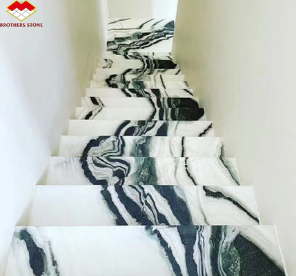 Escadas de hotéis modernas irmãos Pedra Panda Branco Marmoreiras e elevadores antiderrapante