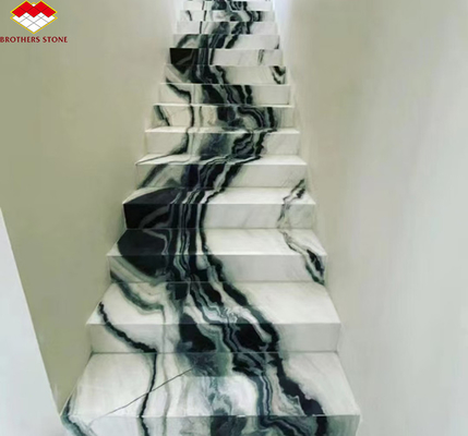 Escadas de hotéis modernas irmãos Pedra Panda Branco Marmoreiras e elevadores antiderrapante