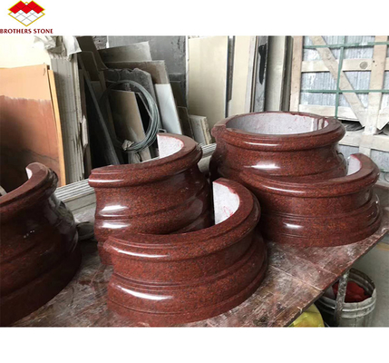 Modern India Placas de granito vermelho para parede exterior interior Pedras e estrutura de porta superfície afiada