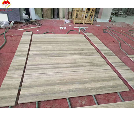 12x24 polegadas de tamanho Veias cinzentas Travertino Beige Slab de chão em bom estilo de design moderno