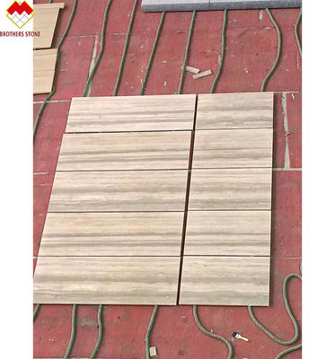 12x24 polegadas de tamanho Veias cinzentas Travertino Beige Slab de chão em bom estilo de design moderno