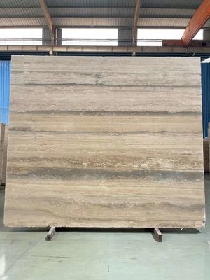 12x24 polegadas de tamanho Veias cinzentas Travertino Beige Slab de chão em bom estilo de design moderno