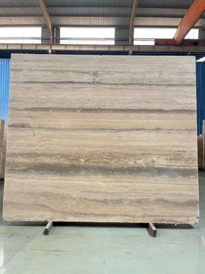 12x24 polegadas de tamanho Veias cinzentas Travertino Beige Slab de chão em bom estilo de design moderno