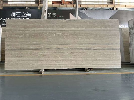 12x24 polegadas de tamanho Veias cinzentas Travertino Beige Slab de chão em bom estilo de design moderno