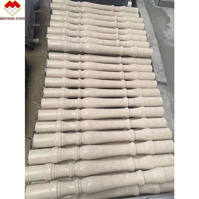 Elegante balustrada de pedra de mármore de ônix branco para decoração de escadas na América do Norte e Latina