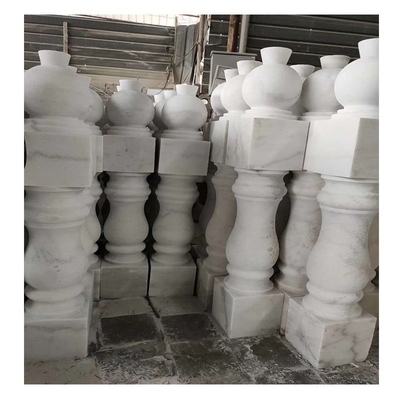 Revestimento de superfícies inflamadas de balustradas de pedra de mármore branco para fornecedores de balustradas