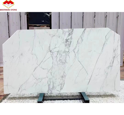 Estatuário natural polido de mármore branco grande laje para pavimentos e azulejos de parede italianos