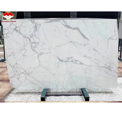 Estatuário natural polido de mármore branco grande laje para pavimentos e azulejos de parede italianos