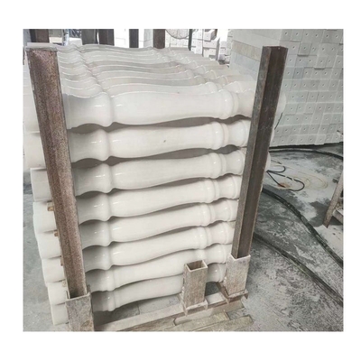 Revestimento de superfícies inflamadas de balustradas de pedra de mármore branco para fornecedores de balustradas