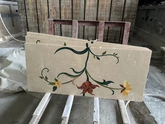 Escadaria de pedra natural de luxo antiderrapante com desenho de jato de água