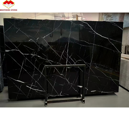 Modern Design Hotel Nero Marquina Big Slab Zimbabwe Piso e escadas de mármore preto