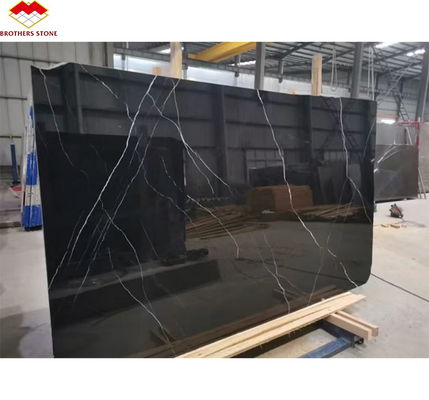 Modern Design Hotel Nero Marquina Big Slab Zimbabwe Piso e escadas de mármore preto