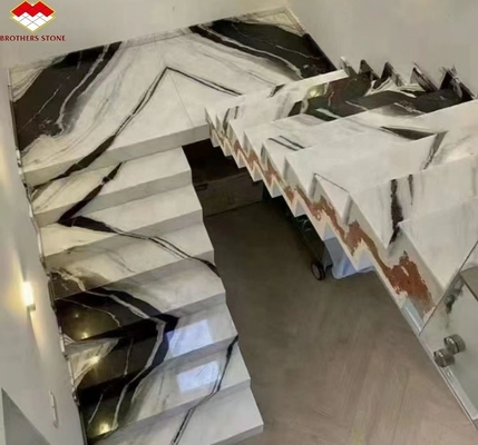 Escadaria recta não escorregadia pisos de escada com pedra sinterizada grandes lajes de estoque especial