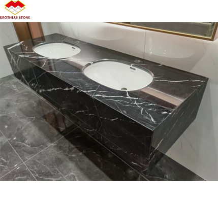 White Veins Marble Sink cortado ao tamanho de mármore de calcita para design de hotel moderno
