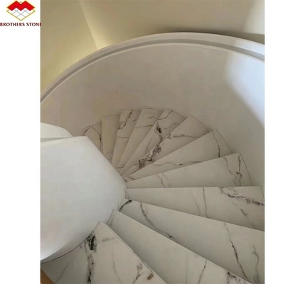 Escadaria recta não escorregadia pisos de escada com pedra sinterizada grandes lajes de estoque especial