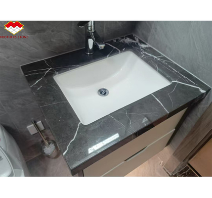 White Veins Marble Sink cortado ao tamanho de mármore de calcita para design de hotel moderno