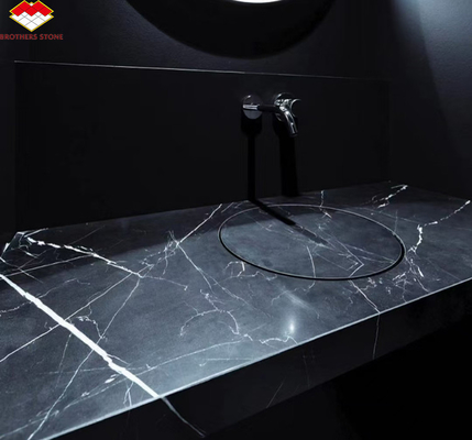 White Veins Marble Sink cortado ao tamanho de mármore de calcita para design de hotel moderno