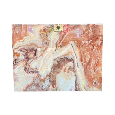 Chapas de piso de lavas de ónix de dragão vermelho de jade polidas Componente espessura 16 mm
