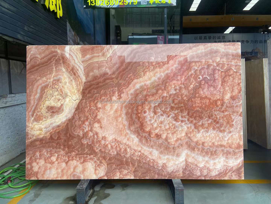 Chapas de piso de lavas de ónix de dragão vermelho de jade polidas Componente espessura 16 mm