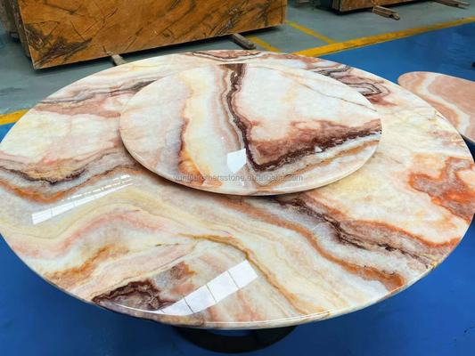 Chapas de piso de lavas de ónix de dragão vermelho de jade polidas Componente espessura 16 mm