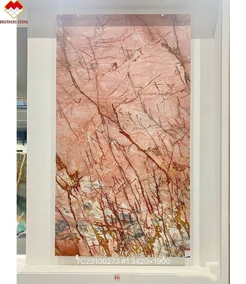 Pedra de quartzita rosa translúcida de design moderno Ideal para balcão e mesa