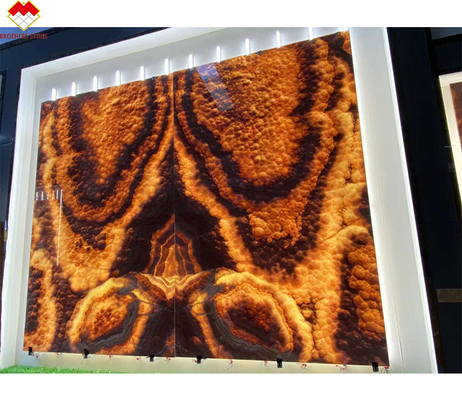 Moderno Design Dragão Vermelho Jade Ónix Slab Painel de Parede Pisos para Grade Ornamentação