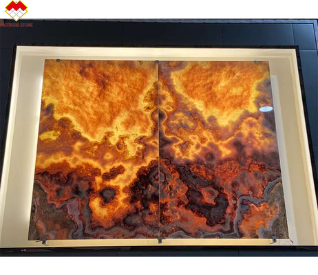 Moderno Design Dragão Vermelho Jade Ónix Slab Painel de Parede Pisos para Grade Ornamentação