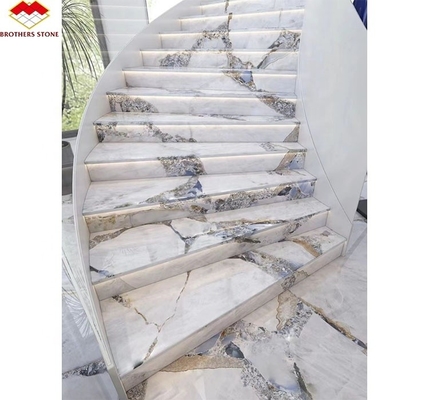 Material de escada de pedra artificial de design moderno luxuoso azulejos de piso não escorregadiços para interiores