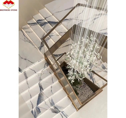 Material de escada de pedra artificial de design moderno luxuoso azulejos de piso não escorregadiços para interiores