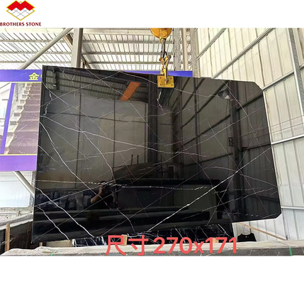 Moderno Nero Marquina Preto Branco Stipe Mármore Polido Natural Grandes Lajes para Hotel Villa Indoor