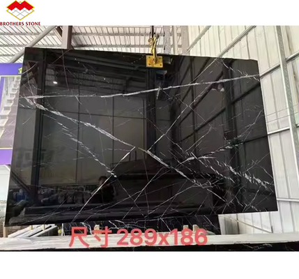 Moderno Nero Marquina Preto Branco Stipe Mármore Polido Natural Grandes Lajes para Hotel Villa Indoor