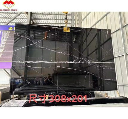 Moderno Nero Marquina Preto Branco Stipe Mármore Polido Natural Grandes Lajes para Hotel Villa Indoor