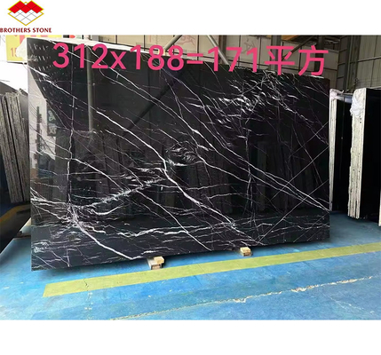 Moderno Nero Marquina Preto Branco Stipe Mármore Polido Natural Grandes Lajes para Hotel Villa Indoor