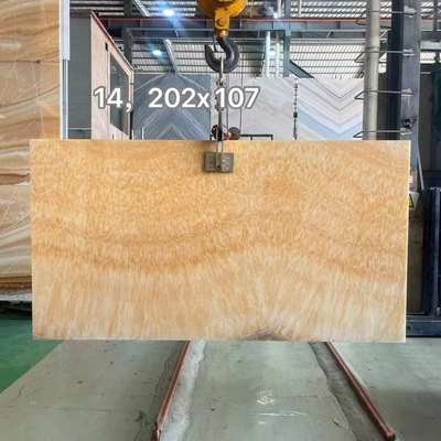 Desenho Moderno Ónix Translúcido Mármore Beige Amarelo Mel Ónix Chapa para Vila