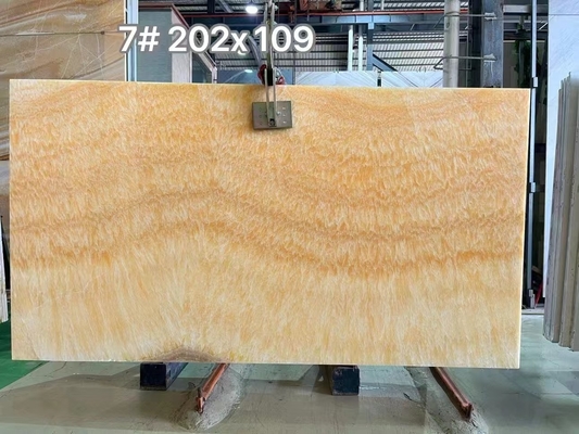 Desenho Moderno Ónix Translúcido Mármore Beige Amarelo Mel Ónix Chapa para Vila