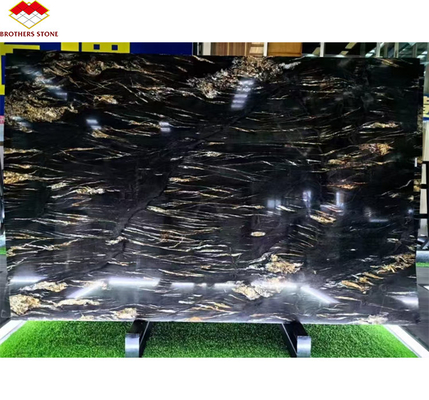 Pedaço de Fênix Natural Moderno Preto Ouro Marmoreiro Escalões de Pedra Chapa Larga