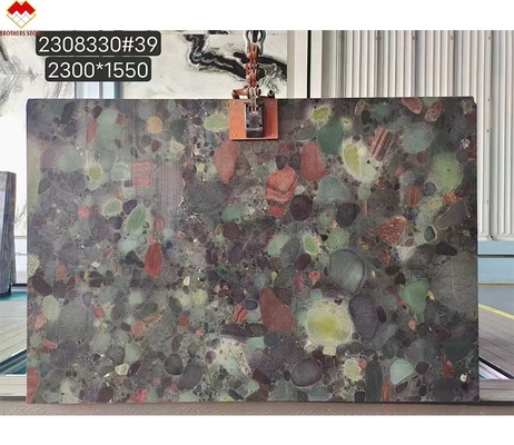 Quartzite verde de pedra multicolor de granito mesa e painel de decoração de parede personalizado para interiores