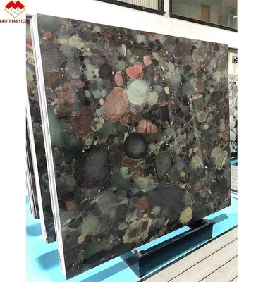 Quartzite verde de pedra multicolor de granito mesa e painel de decoração de parede personalizado para interiores
