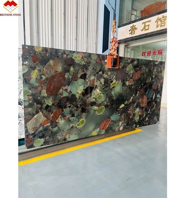 Quartzite verde de pedra multicolor de granito mesa e painel de decoração de parede personalizado para interiores