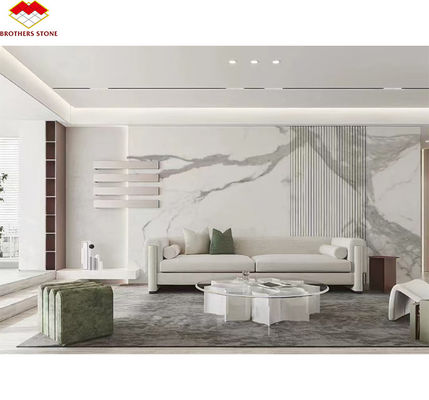 Moderno Design Itália Calacatta Branca de mármore laje para mesa de cozinha e painel de parede