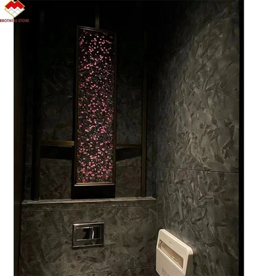Melhore seus interiores com o chão polido de quartzita preta clássica Versaceblack