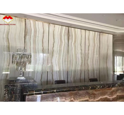 Moderno estilo de design de hotel transparente branco jade laje de mármore para parede e chão